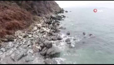 Bursa'da batan geminin kayıp mürettebatını arama çalışmaları havadan görüntülendi