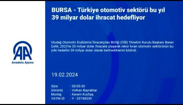 Türkiye otomotiv sektörü bu yıl 39 milyar dolar ihracat hedefliyor