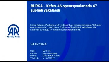 Bursa'da 'Kafes-46' operasyonu! 2 örgüt elebaşı dahil 47 kişi yakalandı