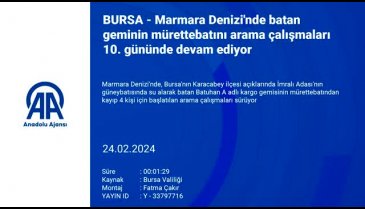 Marmara Denizi'nde batan gemiye TCG Akın Gemisi'nden 36 kez dalış yapıldı