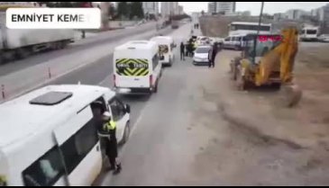 Mardin'de dron destekli trafik denetimi