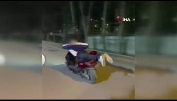 Bursa'da motosikletin üzerinde canını hiçe saydı