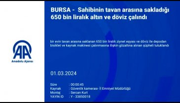 Bursa'da altın ve döviz hırsızlığı! 1 kişi tutuklandı