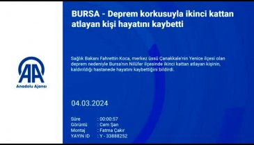 Bakan Koca açıkladı! Bursa'da deprem esnasında ikinci kattan atlayan bir kişi öldü