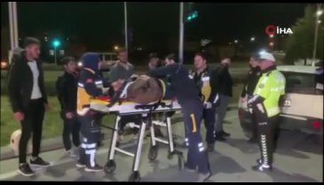 Karaman'da cip ile çarpışan motosikletteki 2 kişi yola savrularak yaralandı