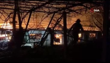 Zonguldak'ta tekstil atölyesinde çıkan yangın 6 saattir devam ediyor