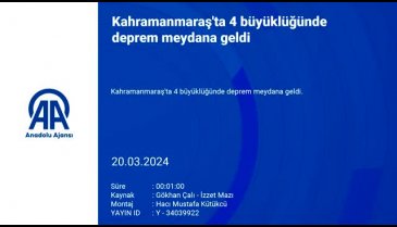 Kahramanmaraş'ta deprem!