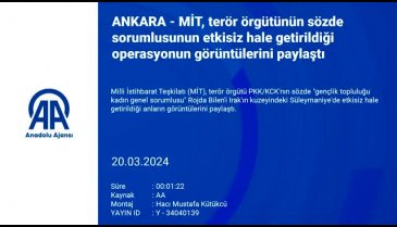 Öldürülen terörist Rojda Bilen'in etkisiz hale getirilme anı