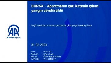 Bursa'da apartmanın çatı katında çıkan yangın söndürüldü
