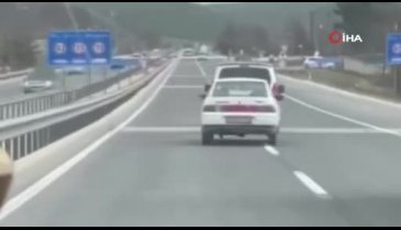 Bursa'da otomobilin tehlikeli şekilde çekilmesi kameraya kaydedildi
