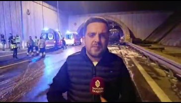 Bursa'da otobanda yolcu otobüsü alev alev yandı! -3