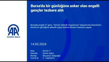 Bursa'da bir günlüğüne asker olan engelli gençler tezkere aldı