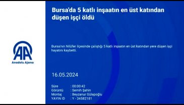 Bursa'da inşaattan düşen işçi hayatını kaybetti