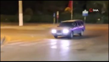Bursa'da dakikalarca drift attı, kamerayı görünce kaçtı