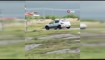 Kayseri'de köpeği otomobile bağlayıp sürükledi