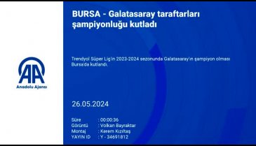 Bursa'da Galatasaray taraftarları şampiyonluğu kutladı