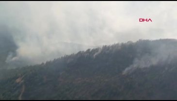 Bursa'daki orman yangını havadan görüntülendi
