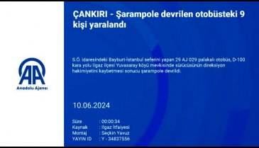 Çankırı'da otobüs şarampole devrildi! 9 yaralı