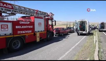 Nevşehir'de refüje çarpan otomobil havalanarak takla attı: 5 yaralı