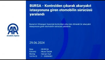 Bursa'da kontrolden çıkan otomobil akaryakıt istasyonu içinde takla attı&nbsp;