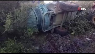 Bursa'da traktör şarampole yuvarlandı: 1 ağır yaralı