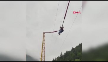 Halatı kopan 'insan sapanı'nda faciadan dönüldü!
