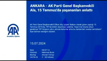 Efkan Ala 15 Temmuz gecesi verdiği talimatı açıkladı: Gerekirse yıkın