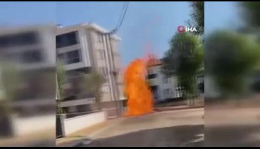 Eskişehir'de doğalgaz hattında patlama: Alevler yükseldi