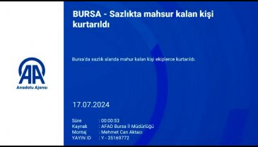Bursa'da sazlıkta mahsur kalan kişi kurtarıldı