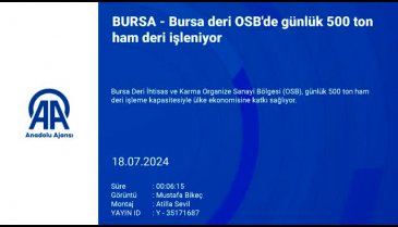 Bursa deri OSB'de günlük 500 ton ham deri işleniyor