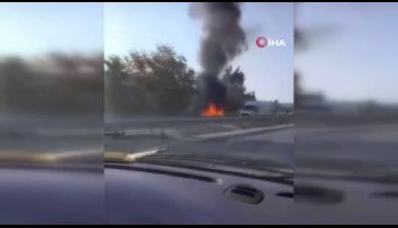 Bursa'da seyir halindeki araç alev alev yandı!