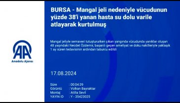 Bursa'da mangal yaparken yandı! Su dolu varile atlayarak söndü