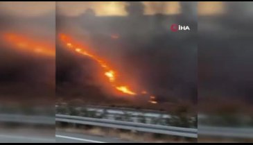 Balıkesir'de alev topuna dönen araçtan yaralı kurtuldu