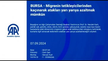 Bursa Uludağ Üniversitesi öğretim üyesi Karlı migren hakkında konuştu