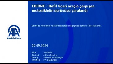 Edirne'de motosiklet ve hafif ticari araç çarpıştı