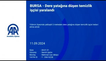 Bursa Gökdere'de temizlik işçisi dere yatağına düştü!