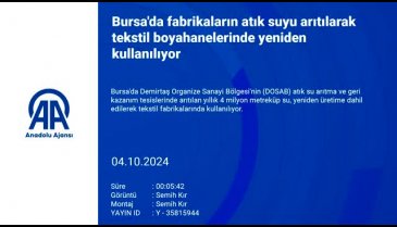 Bursa'da fabrikaların atık suyu tekstil boyahanelerinde yeniden kullanılıyor