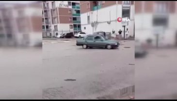 Bursa'da otomobiliyle drift attı! Çevredekileri ve trafiği tehlikeye düşüdü