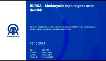 Bursa Mudanya'da toplu taşıma aracı devrildi