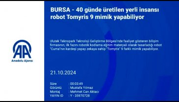 Bursa'da 40 günde üretilen yerli insansı robot Tomyris 9 mimik yapabiliyor