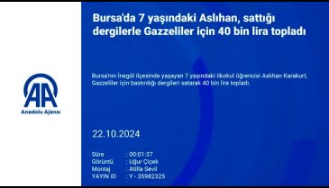 Bursa'da minik Aslıhan, sattığı dergilerle Gazzeliler için 40 bin lira topladı