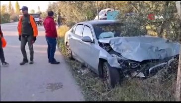 Bursa'da sollama yapmak isterken, otomobile çarpıp tarlaya uçtu