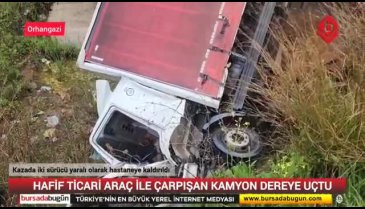 Bursa'da feci kaza! Asılı kaldı