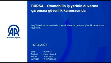 Bursa'da otomobil iş yerine daldı: Görüntüleri ortaya çıktı