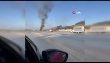Bursa otobanında alev alev yandı!