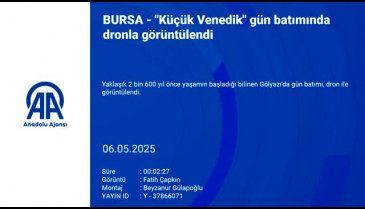 Bursa'da "Küçük Venedik" gün batımında dronla görüntülendi