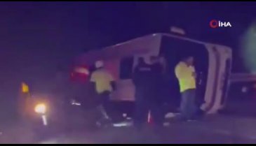 Kahramanmaraş'ta kontrolden çıkan minibüs devrildi: 1 ölü, 19 yaralı