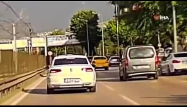 Bursa'nın en işlek caddesinde tehlikeli anlar!