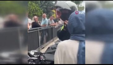 Okulları karıştırınca motosikletli polis okula böyle yetiştirdi