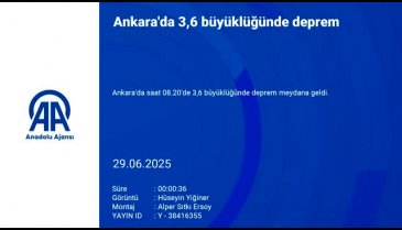 Ankara'da 3,6 büyüklüğünde deprem